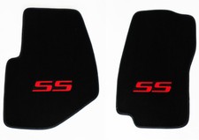 New 2008 - 2009 Chevy Trailblazer Floor Mats Black Embroidered Ss Logo Red Pair