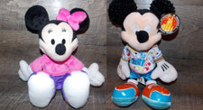 Disney 12" Mickey and 10" Minnie Mouse Plush Toys Dolls Stuffed Animals Lot of 2