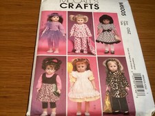 McCall’s crafts sewing pattern M6005 18” doll clothes dress top coat blanket NEW
