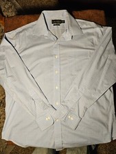 Lauren Ralph Lauren Shirt Mens 16.5x34/35 Blue Tattersall Long Sleeve Non Iron
