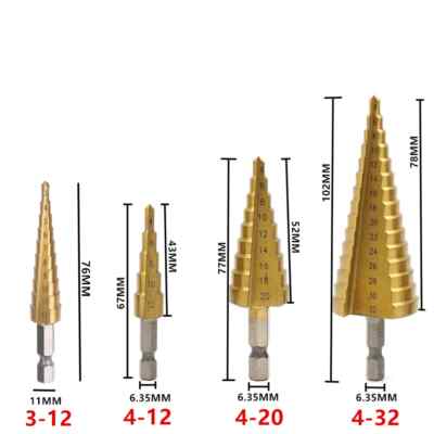 Efficient HSS Straight Groove Step Drill Bit， Ideal for Wood and Metal ﻿