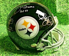 AUTOGRAPHED PITTSBURGH STEELERS FS AUTH HELMET 10 SWANN JOE BETTIS WARD BAS JS