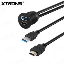 2in1 USB3.0/HDMI Flash Mount Extension Cable For Car Boat Trailers 3M High Speed