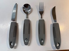 4-Piece Weighted Adaptive Utensils For Parkinsons Nonslip Stainless Steel Set