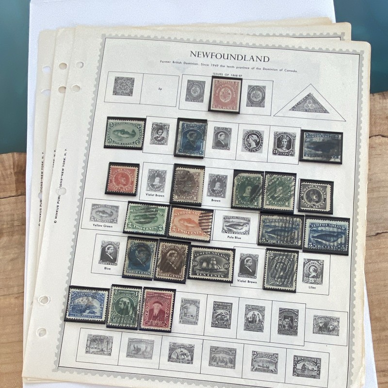 Newfoundland Stamps On Minkus Pages From Album 1868-1947. See All Pictures. 100+