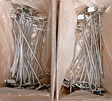 Set of 50 - Uline S18615C 10" Chrome Slatwall Peg Hooks