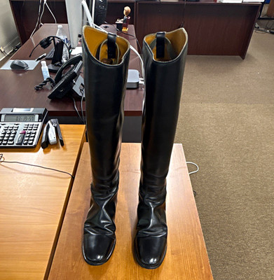 Women s Black Leather Tall Riding Boots US Size 6 MPN 1591LBDT/B