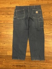Carhartt 44 x 32 Carpenter Cargo Painter Jeans Made In USA Faded 90’s