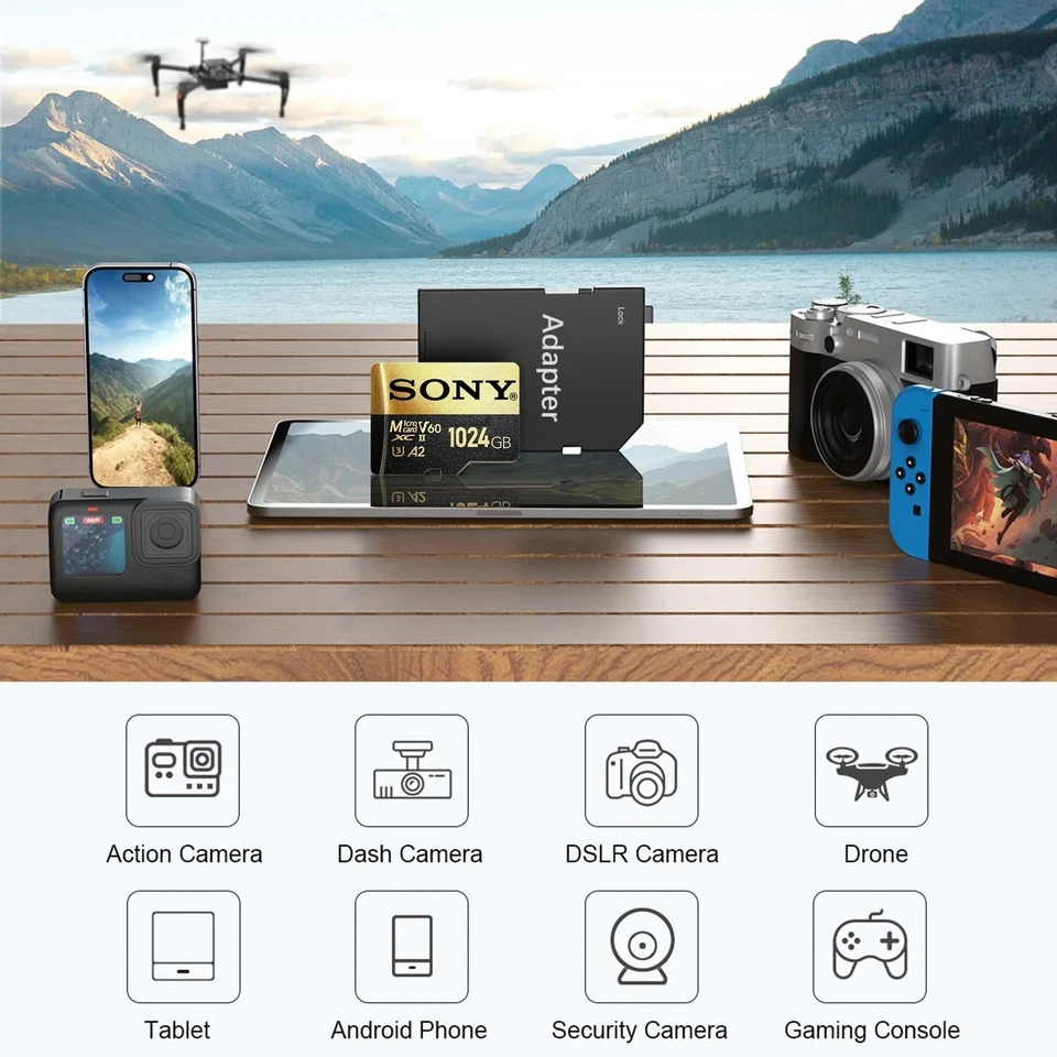 SONY Micro SD Card 2TB 512GB 256GB 128GB TF Memory Card Extreme 1TB U3 4K High - Image 3 of 4