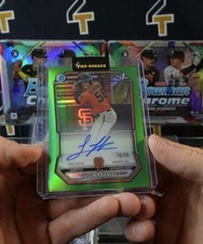 Luis Hernandez Bowman Chrome 2026 Green Refractor /99 Auto