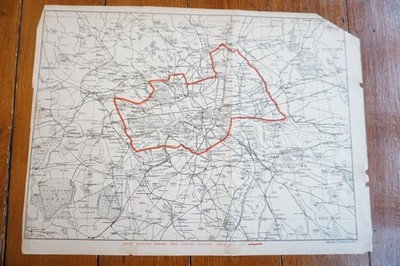um 1920 Große Ostbahn zweiseitige Karte 38 cm x 28 cm