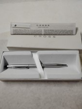 Vintage Cross Classic Century Satin Chrome Ballpoint Pen Orginal Box Working