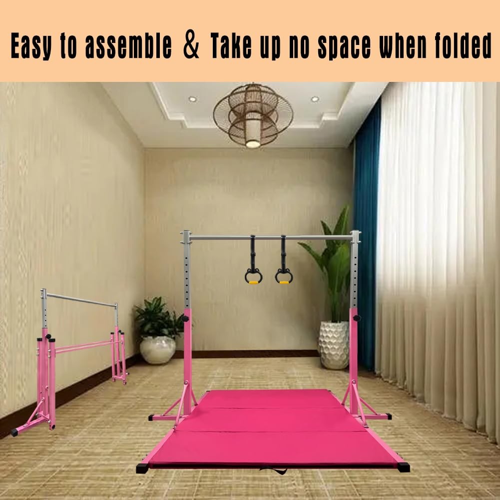 Foldable Gymnastics Kip Bar for Home Indoor Training,Horizontal Bar for Kids ...