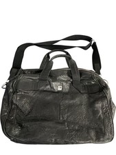 Boss Reisetasche orange schwarz Leder mit Schulterriemen