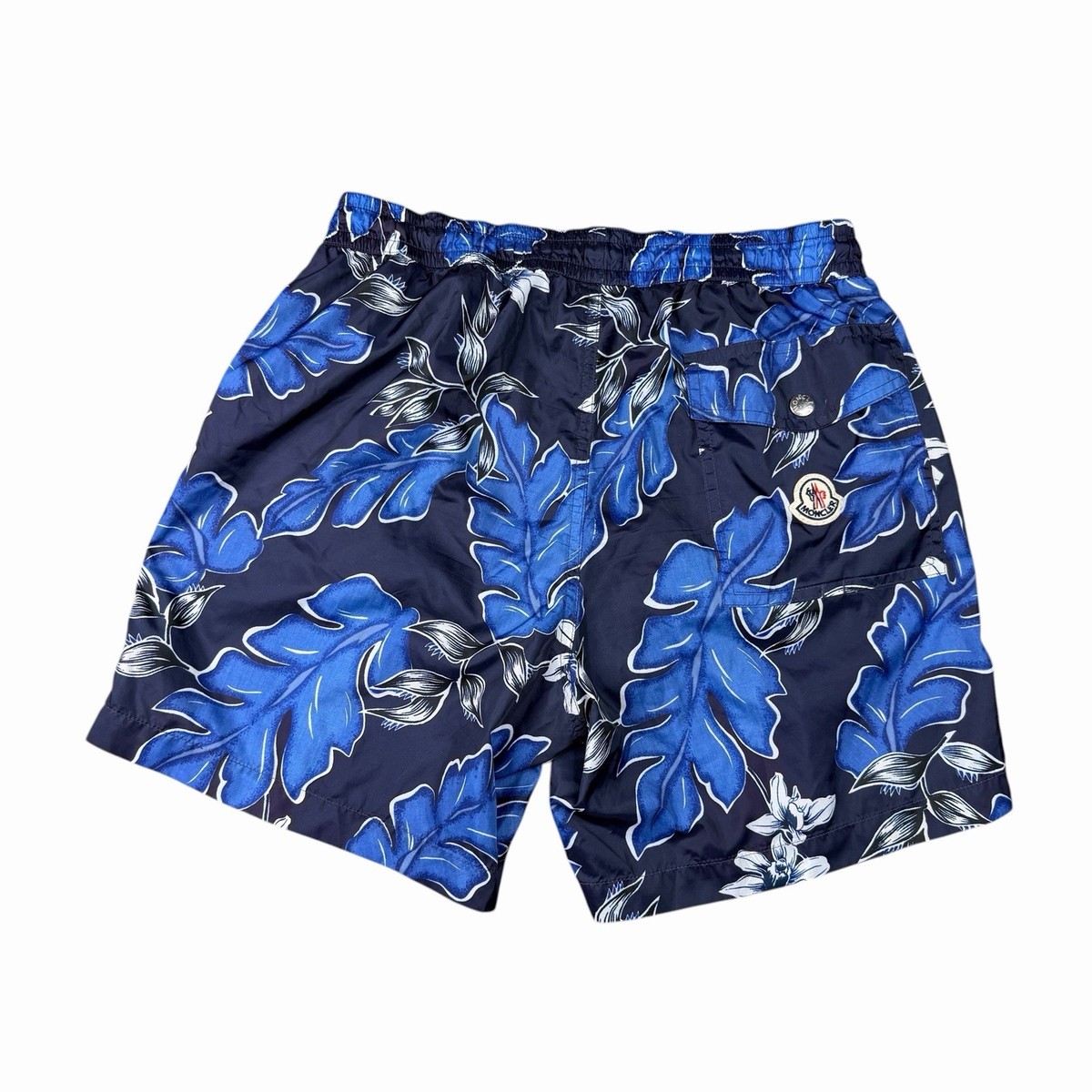 Moncler Floral Print Designer Swim Shorts Blue Mens Adult Size