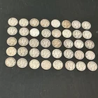 40. Mercury dimes,  various dates, circulated, 90% Silver