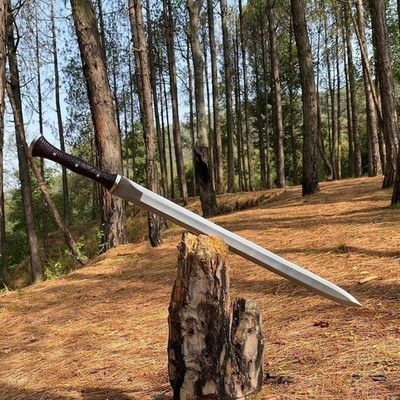Custom Handmade Survival Viking Sword | 34'' Carbon Steel Hunting Blade | Camping