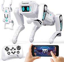 Smart Robot Dog for Kids 3-12, App  Remote Control RC Stunt Puppy with 2 Batter