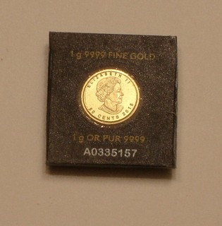 2015 GOLD Maple Leaf 50 Cents of Canada sealed Superb GEM BU .9999 Fine Gold