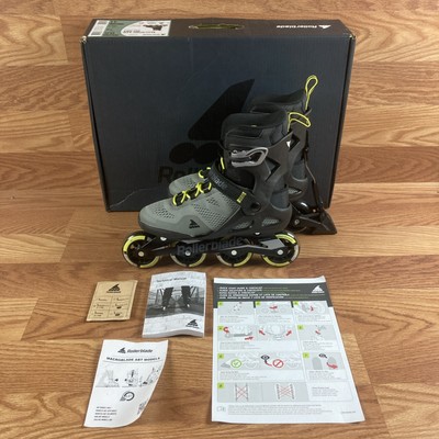 ROLLERBLADE Macroblade 80 ABT Inline Skates Size 8.5 - Silver / Neon Yellow