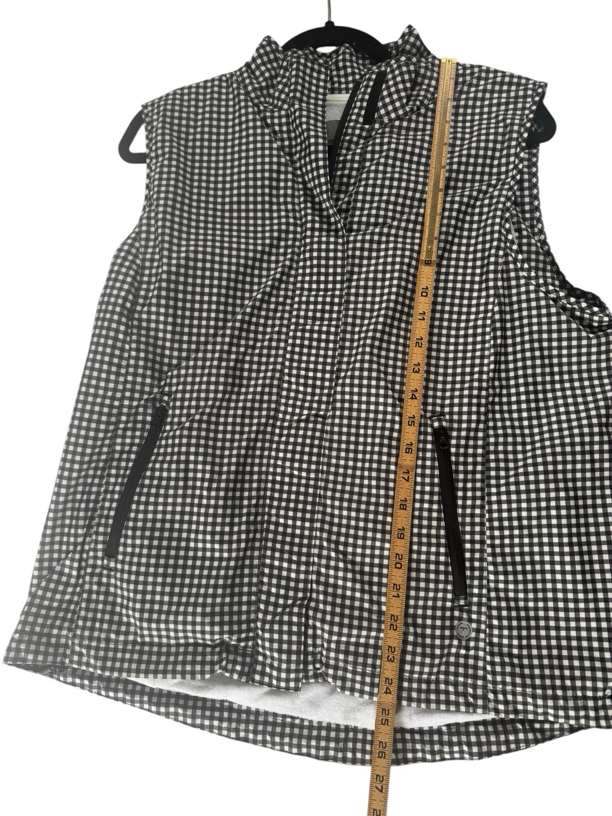 Talbots Large Black Gingham Lightweight Vest Jack… - image 8