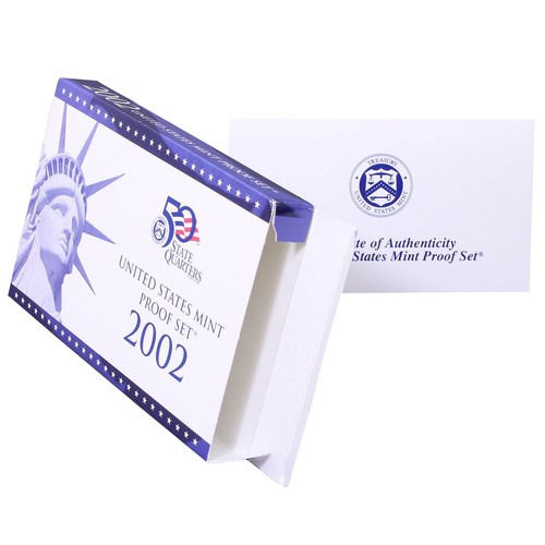 Empty Packaging Replacement Clad Proof Set Box & COA No Coins 2002