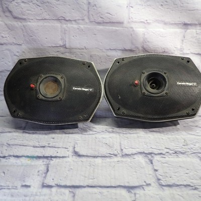 Vintage Cerwin-Vega CS18A 6x8 Mid-Range Speakers Pair Black Red