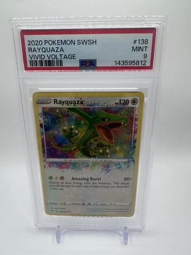 2020 POKEMON SWORD & SHIELD VIVID VOLTAGE #138 RAYQUAZA PSA 9