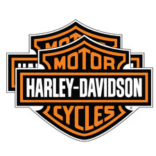 2pcs Harley-davidson Decal Sticker Logo Orange Black Waterproof Motorcycle Car