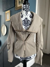 Cinched Waist Double Zip Runway Style Jacket (38)