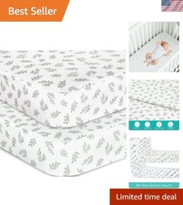 Soft Polyester Crib Sheets for Boys  Girls - 2 Pack, Machine Washable  Durable
