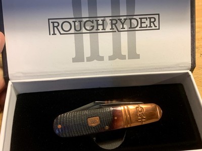 Rough Ryder Backwoods Bushcraft Amber Sawcut Barlow 3 1/4'' Pocket Knife RR2039