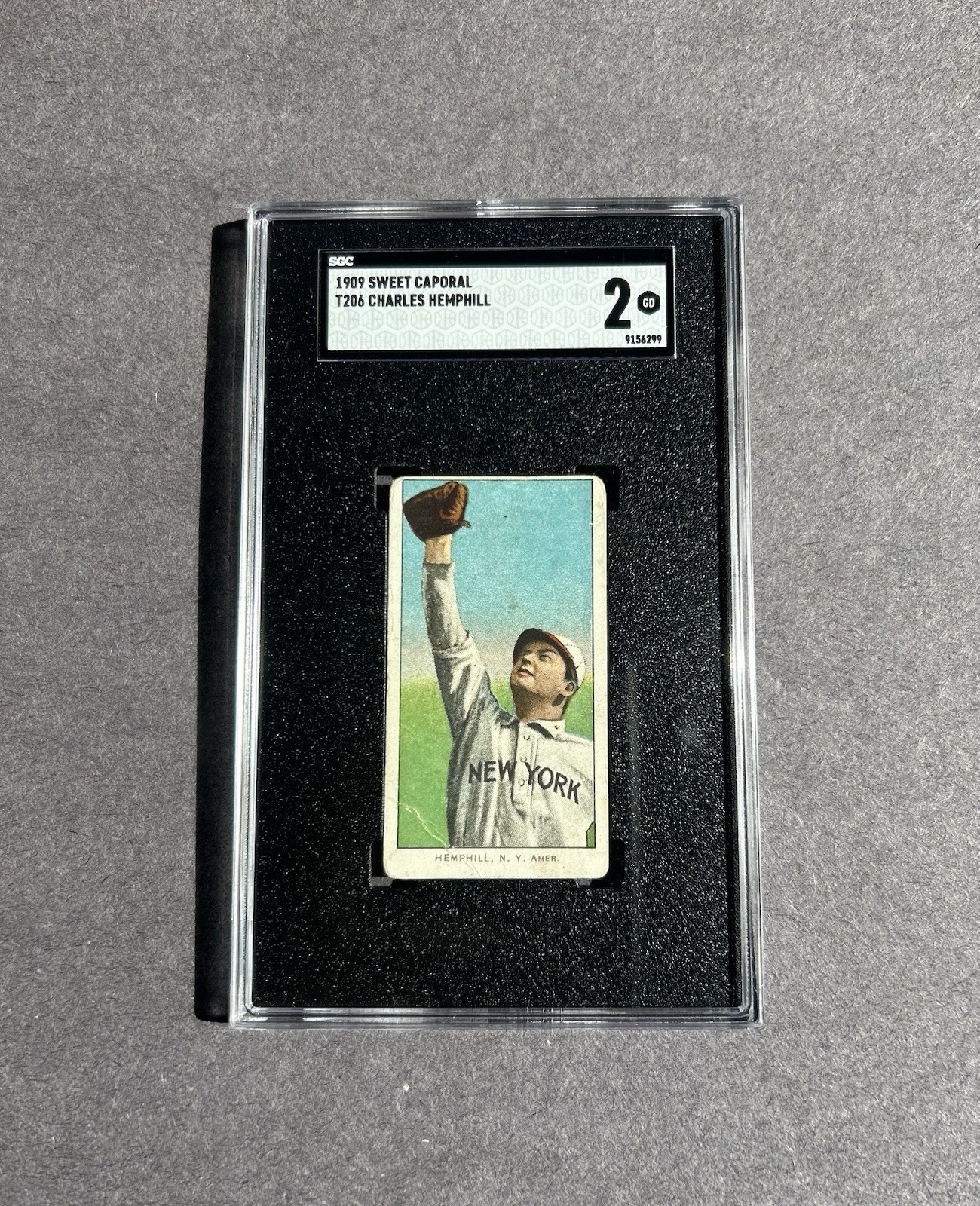 1909 T206 Sweet Cap 150 Charles Hemphill.NY Highlanders Card SGC GD 2 Fresh Slab