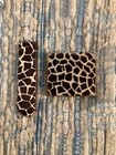 faux giraffe skin compact and comb set, vintage 1960 — photo 4