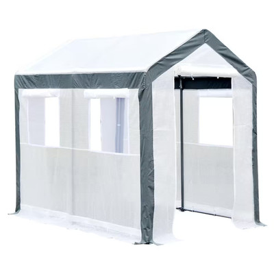 8 Ft. L X 6 Ft. W X 7 Ft. H Walk-In Garden Greenhouse Fully Enclosed with Steel 