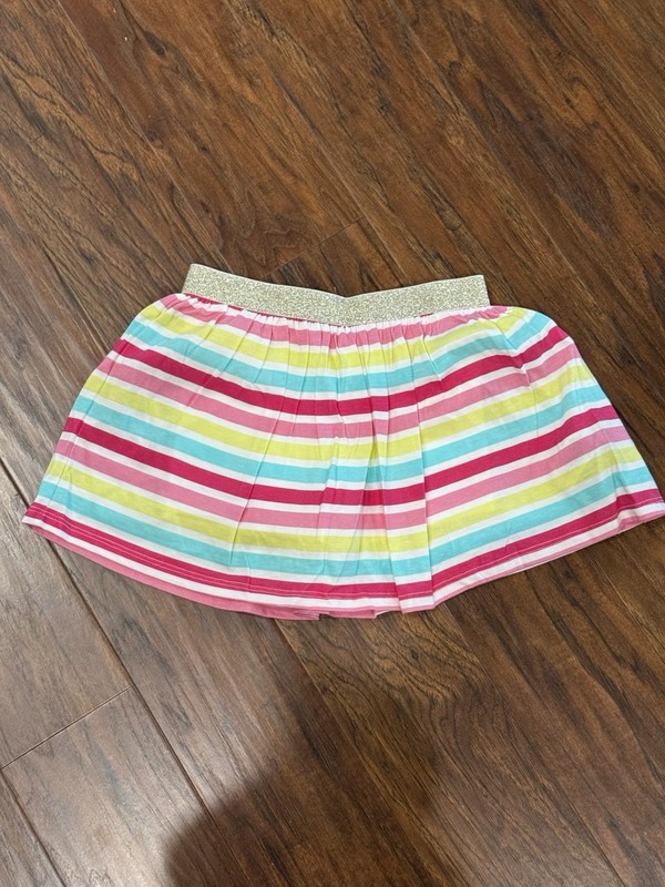 Girls Stripped Skirt With Shorts, 5-6 Cynthia Rowley With Gold Waistband