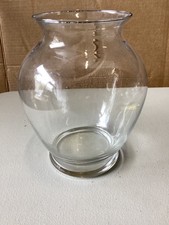 Vintage Hand Blown Clear Glass Urn Bouquet Vase Floral Decor Centerpiece 7.5  