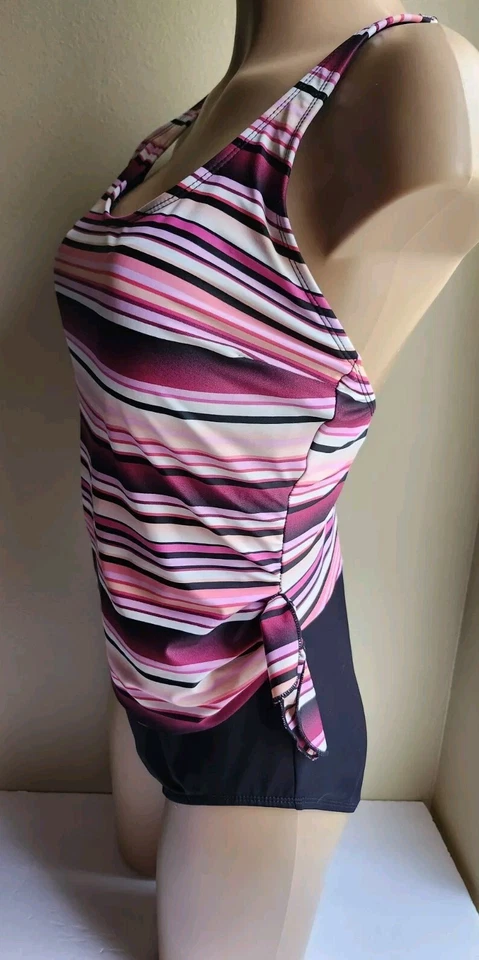 GABAR ЖЕНЩИН ЦЕЛЬНЫЙ КУПАЛЬНИК. РАЗМЕР: 16 РЕГУЛИРУЕМЫЙ РЕМЕНЬ ЦВЕТНОЙ В ПОЛОСКУ - Изображение 4 из 4