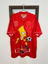 Vintage 90's Bart Simpson Liverpool Shirt Football Jersey Soccer YNWA Sz XL