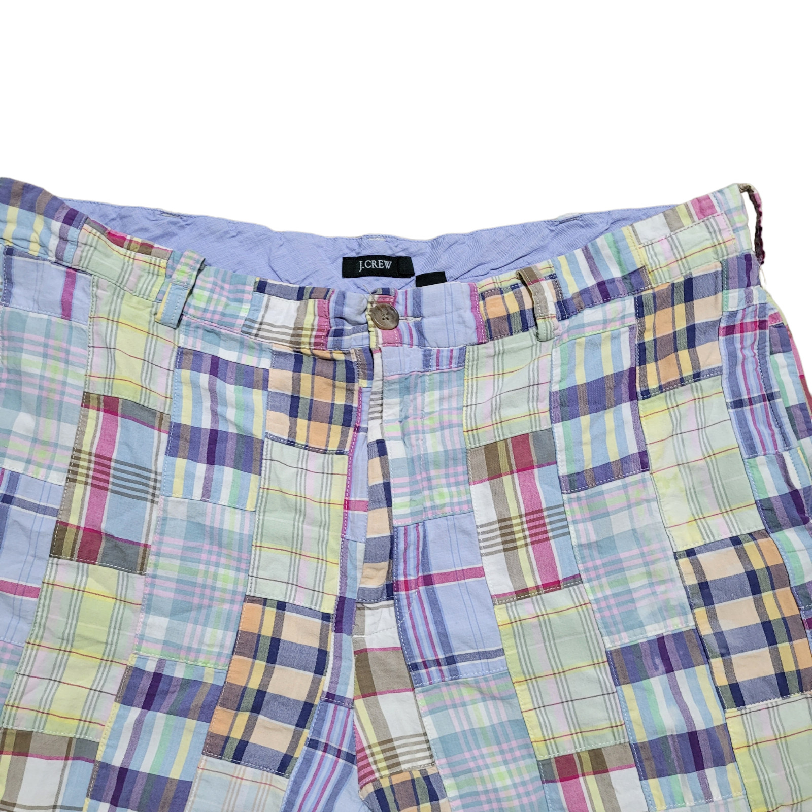 .Crew Patchwork Shorts 38 Men Multicolor Madras C… - image 5