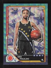Mia Pauldo 2025 Topps Chrome McDonald’s All American Aqua Wave /199 #25