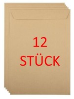 C4 Versandtaschen BriefumschläGe Braun Ohne Fenster 90G/M² FüR A4 -- 12 StÜCk