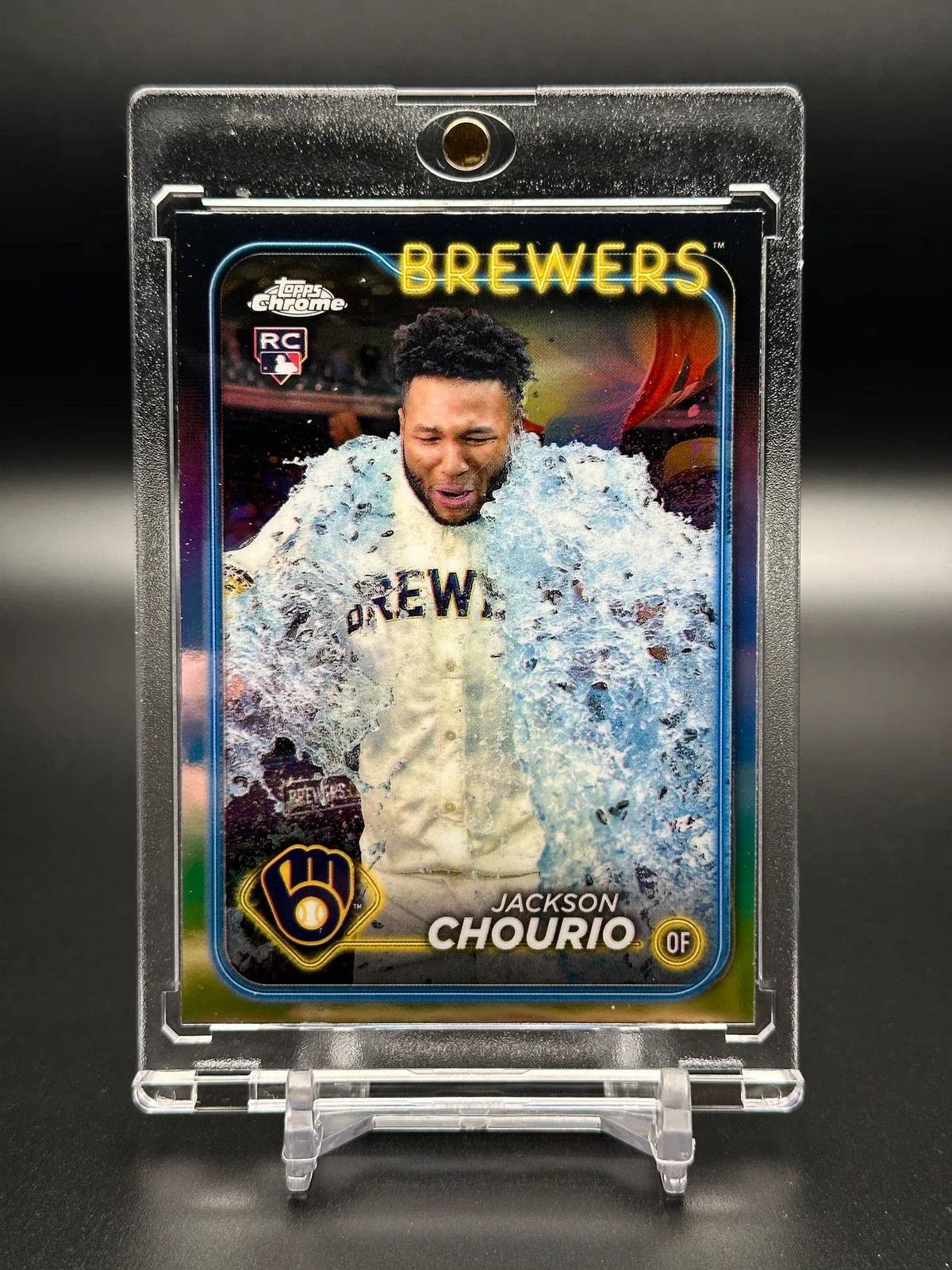 Jackson Chourio 2024 Topps Chrome Update #USC18 Variation Refractor RC Brewers