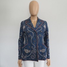 Christian Dior Embroidered Denim Double Breasted Blazer/Jacket F 38/ US 6
