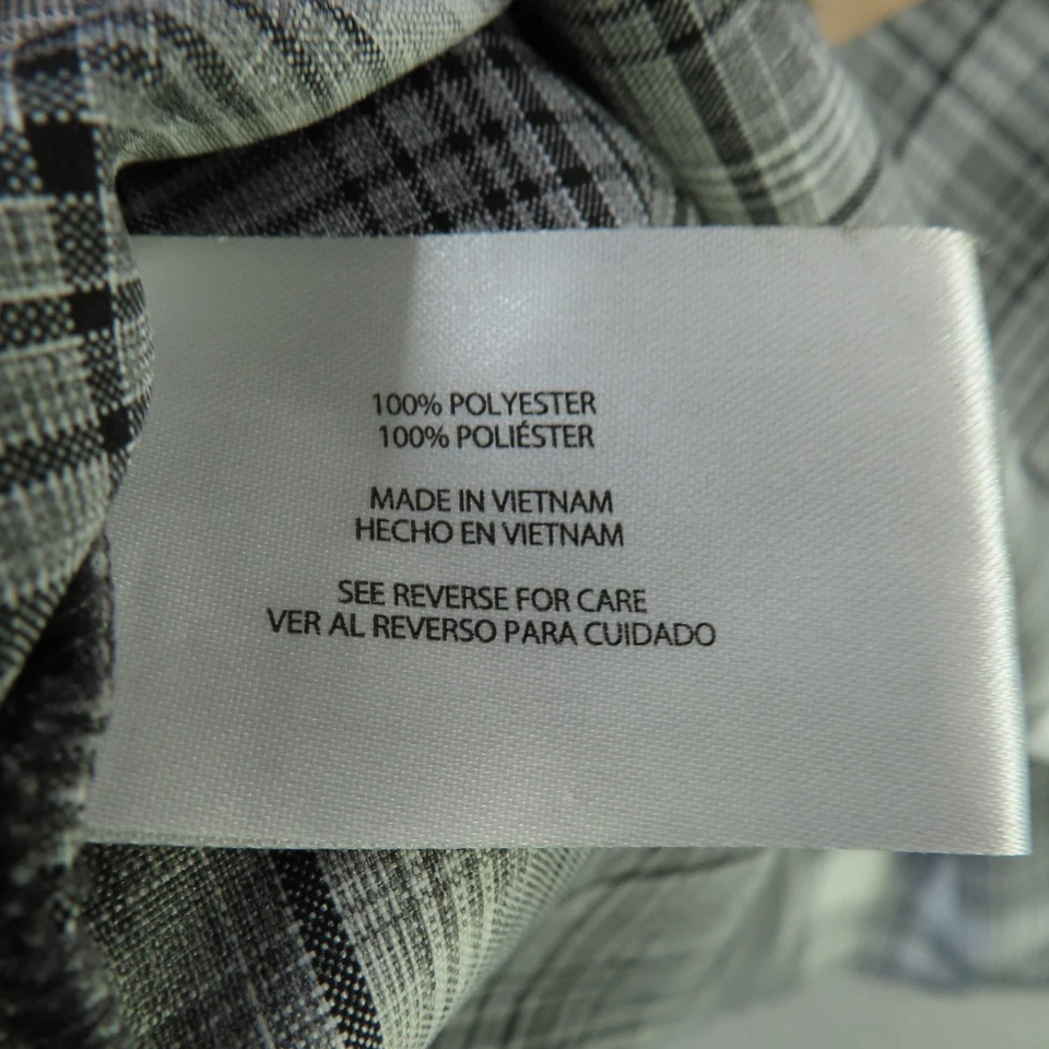 Orvis Shirt Mens 2XL Gray Black Plaid Short Sleeve Button Up Pocket - Image 4 of 4