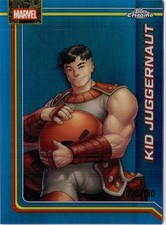 2026 Topps Chrome Marvel #64 Kid Juggernaut 18/150 True Blue Refractor