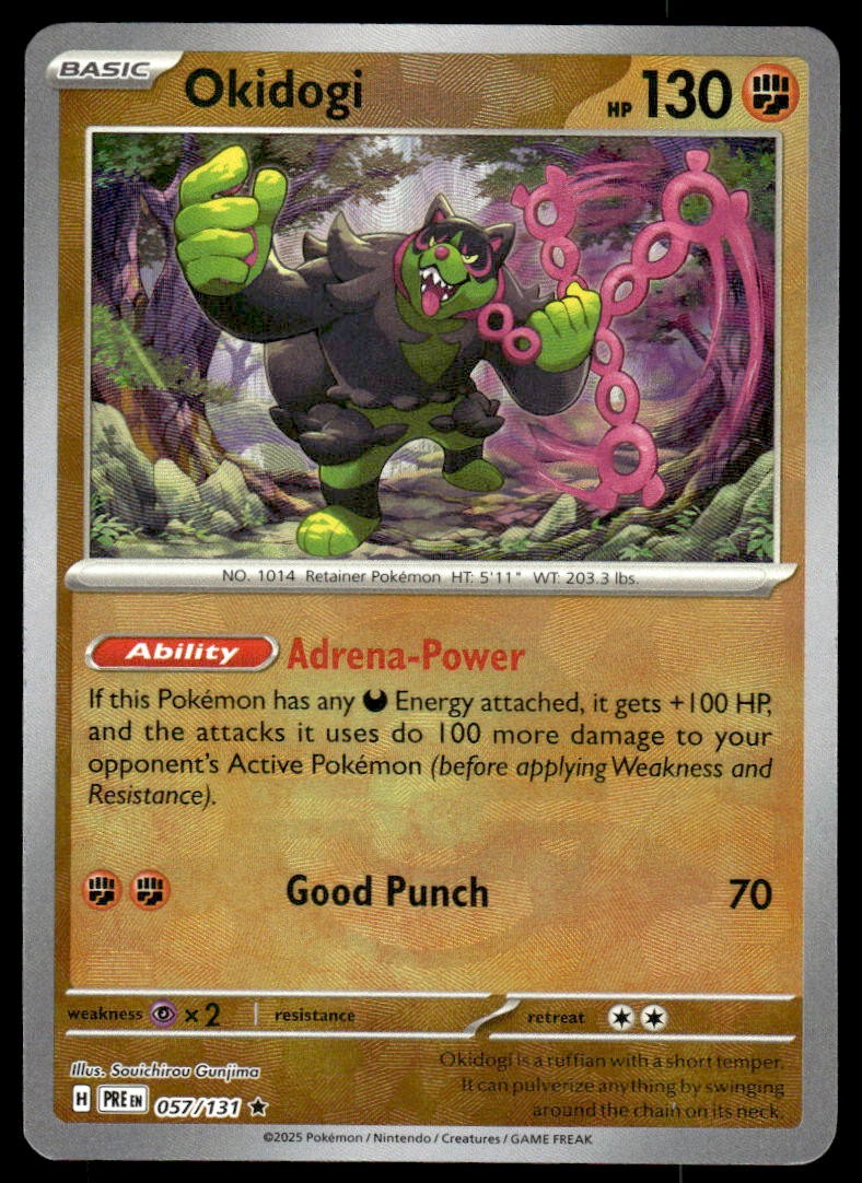 Pokemon TCG Prismatic Evolutions #057/131 Okidogi (Pokeball) NM