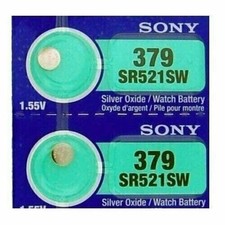 MURATA / SONY 379 SR521SW 2 piece SR521 379 Watch Battery US Seller