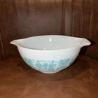 Vintage Pyrex Turquoise Butterprint 443 Cinderella Amish 2.5 Qt Mixing Bowl VVGC