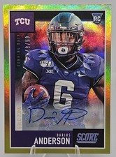 Darius Anderson 2020 Score Gold Zone RC AUTO /50 #378 TCU Horned Frogs